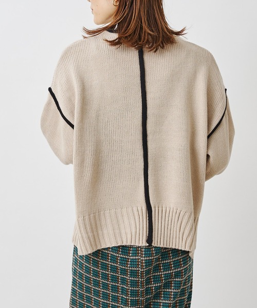 prose verse（プロズヴェール）の「配色リンキングボトルネックニット（ニット/セーター・レディース・オフホワイト/ブラック/ベージュ・MEDIUM）」の20枚目の写真