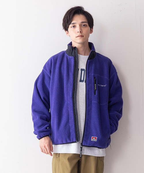 BEN DAVIS（ベンデイビス）の「【BEN DAVIS／ベンデイビス】ヘビーフリーススタンドジャケット　ユニセックス（ブルゾン・メンズ・イエロー/ベージュ/パープル/グリーン・MEDIUM/LARGE/X-LARGE）」の3枚目の写真