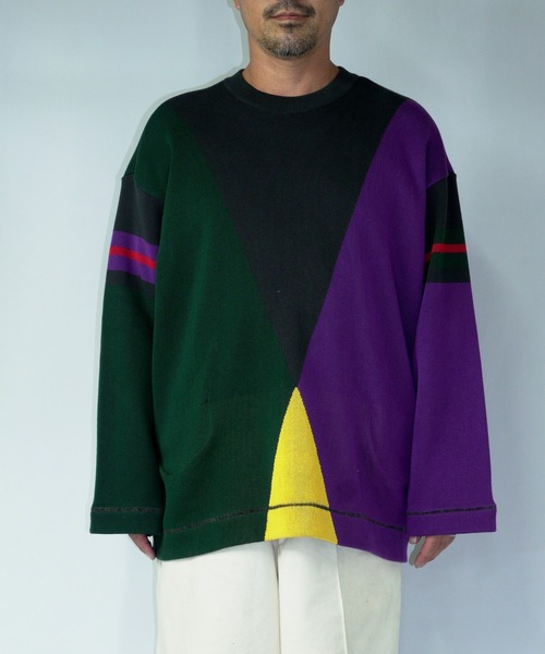 masterkey（マスターキー）の「masterkey マスターキー / PALETE ビッグシルエットパレットカラーコットンニット / MK22S-K-12（ニット/セーター・メンズ・ブラック系その他/ホワイト系その他/イエロー系その他・1/2）」の11枚目の写真