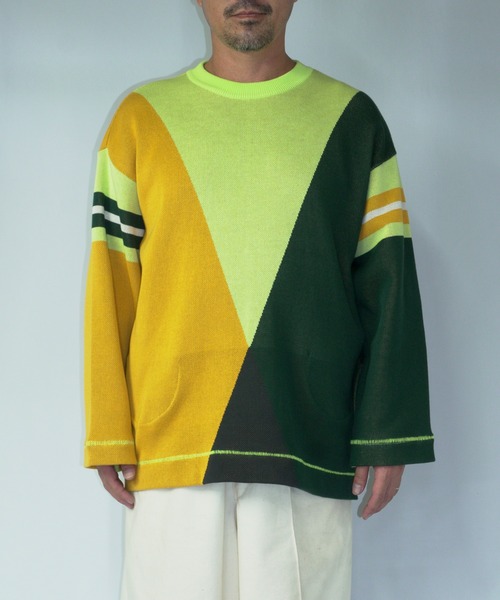 masterkey（マスターキー）の「masterkey マスターキー / PALETE ビッグシルエットパレットカラーコットンニット / MK22S-K-12（ニット/セーター・メンズ・ブラック系その他/ホワイト系その他/イエロー系その他・1/2）」の12枚目の写真