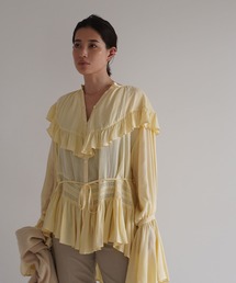 ETRE TOKYO | フレアネックフリルブラウス(シャツ/ブラウス)