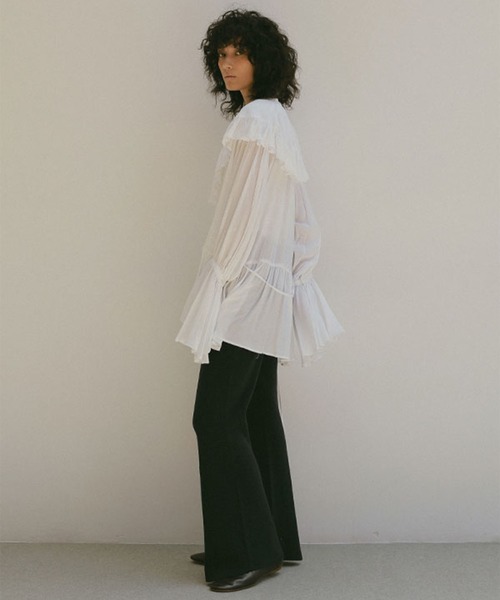 ETRE TOKYO（エトレトウキョウ）の「フレアネックフリルブラウス（シャツ/ブラウス・レディース・ホワイト/イエロー・FREE）」の7枚目の写真