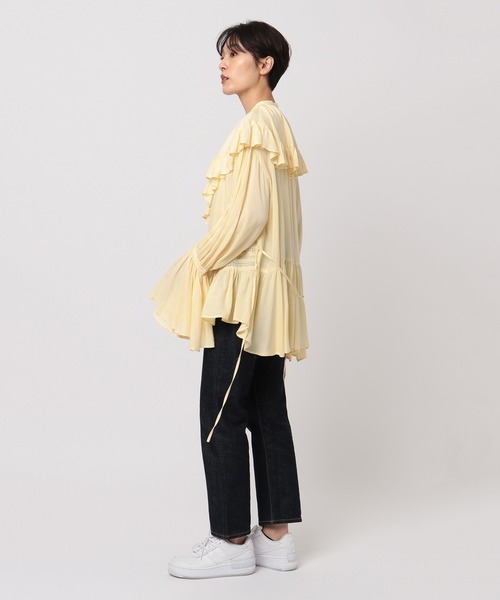 ETRE TOKYO（エトレトウキョウ）の「フレアネックフリルブラウス（シャツ/ブラウス・レディース・ホワイト/イエロー・FREE）」の13枚目の写真