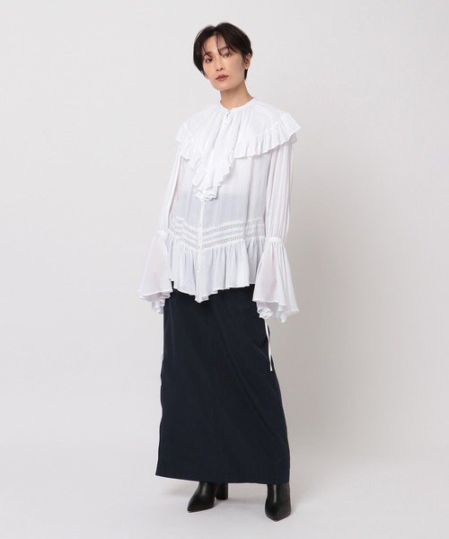 ETRE TOKYO（エトレトウキョウ）の「フレアネックフリルブラウス（シャツ/ブラウス・レディース・ホワイト/イエロー・FREE）」の11枚目の写真