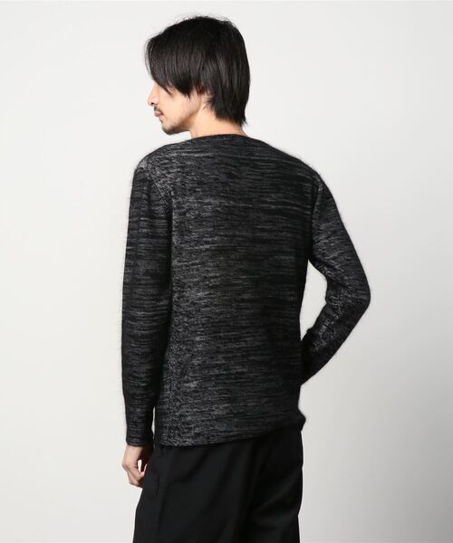 TORNADO MART（トルネードマート）の「TORNADO MART∴レーヨンウール縮絨ニット（ニット/セーター・メンズ・ライトグレー/ダークグリーン・LARGE/MEDIUM）」の4枚目の写真