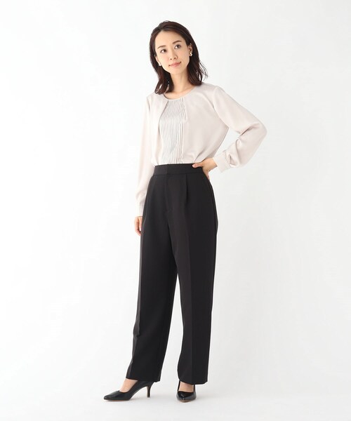 OPAQUE.CLIP（オペークドットクリップ）の「◆DELEGANTサテンプリーツブラウス【WEB限定サイズ】（シャツ/ブラウス・レディース・ネイビー/ライトベージュ/オフホワイト・34/42/36/40/38）」の15枚目の写真