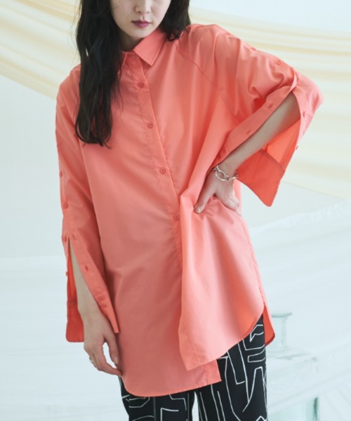 VACANCY(ヴァカンシー)の「マルチウェイショルダーカラーシャツ(シャツ/ブラウス・レディース・ホワイト/グリーン/ピンク・FREE)」の3枚目の写真