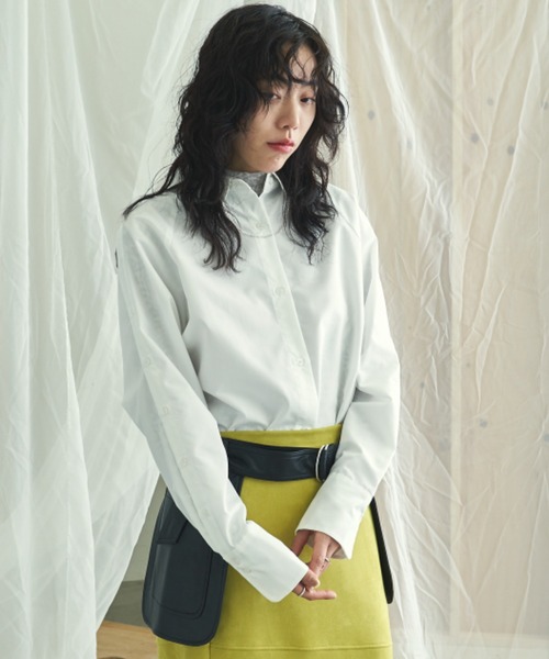 VACANCY(ヴァカンシー)の「マルチウェイショルダーカラーシャツ(シャツ/ブラウス・レディース・ホワイト/グリーン/ピンク・FREE)」の4枚目の写真