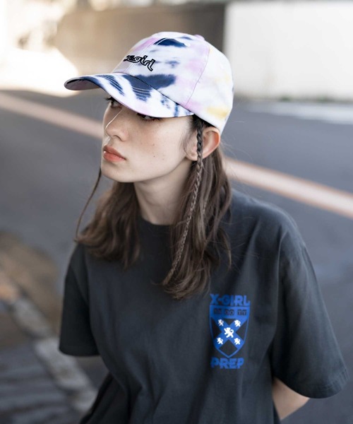 X-girl（エックスガール）の「TIE DYE CAP（キャップ・レディース・ホワイト/ブラック/ピンク・ONE SIZE）」の6枚目の写真