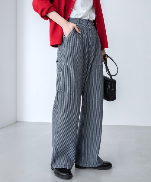 BONLECILL（ボンルシール）の「ツイルカラーハイウエストペインターパンツ（その他パンツ・レディース・ピンク/カーキ/ベージュ/アイボリー/ブルー系/ネイビー系・S/M/L）」の4枚目の写真