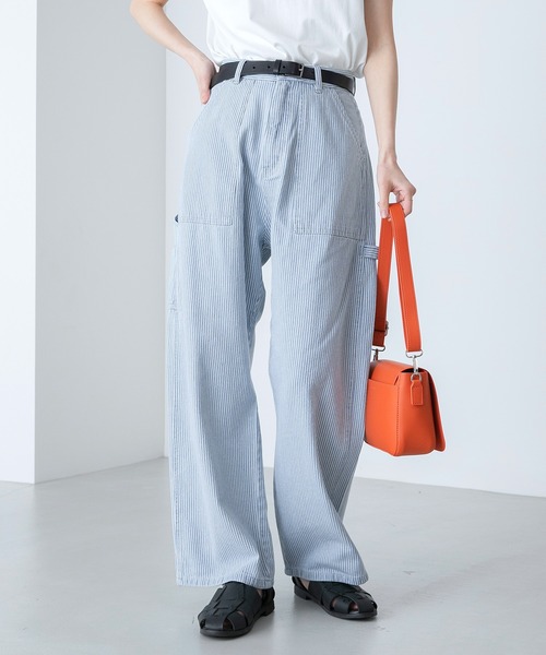 BONLECILL（ボンルシール）の「ツイルカラーハイウエストペインターパンツ（その他パンツ・レディース・ピンク/カーキ/ベージュ/アイボリー/ブルー系/ネイビー系・S/M/L）」の17枚目の写真