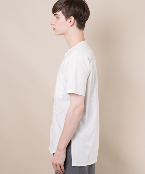 MARK＆LONAグレーの半袖 シャツ セール価格】LAOTOUR 小紋柄 オープンカラー半袖シャツ 総柄