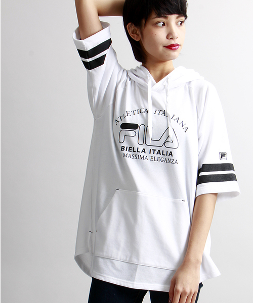 WEGO（ウィゴー）の「∴WEGO/FILAメッシュレイヤーTパーカー（パーカー・メンズ・ホワイト/ブラック・LARGE/MEDIUM）」の3枚目の写真