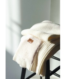 ALEXIA STAM | Boa Pocket Knit Scarf/ボアポケットニットスカーフ(マフラー)