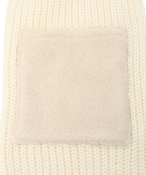 ALEXIA STAM（アリシアスタン）の「Boa Pocket Knit Scarf/ボアポケットニットスカーフ（マフラー・レディース・ブラウン/オフホワイト・FREE）」の3枚目の写真