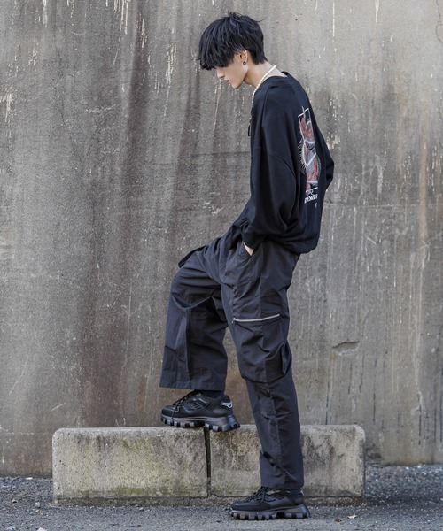 Espina（エスピナ）の「ジップポケットボリュームワイドカーゴパンツ（カーゴパンツ・メンズ・ブラック・SMALL/MEDIUM）」の7枚目の写真