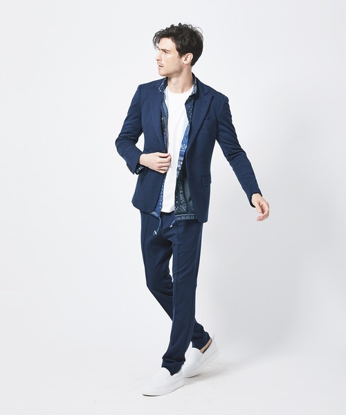 未使用品 ジュンハシモト リネン ブルー テーラードジャケット M カットオフ 未使用品 ジュンハシモト リネン ブルー テーラードジャケット M