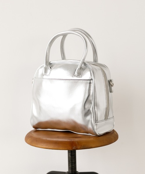 koe(コエ)の「スクエア2WAYミニボストン(ボストンバッグ・レディース・ブラック/ブラウン/グレー/シルバー・FREE)」の4枚目の写真