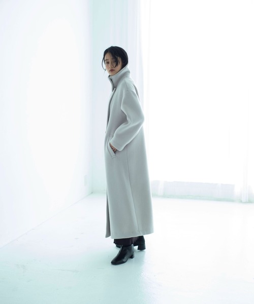 ONEME（ワンム）の「【 ONEME 】 スタンドカラーロングコート（その他アウター・レディース・グレイッシュベージュ・FREE）」の6枚目の写真