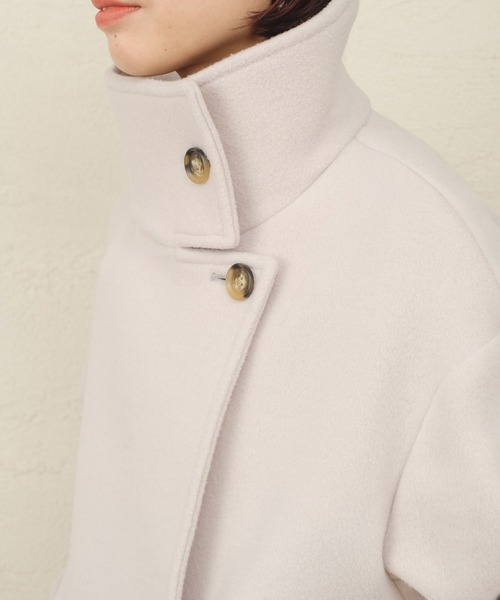 ONEME（ワンム）の「【 ONEME 】 スタンドカラーロングコート（その他アウター・レディース・グレイッシュベージュ・FREE）」の9枚目の写真