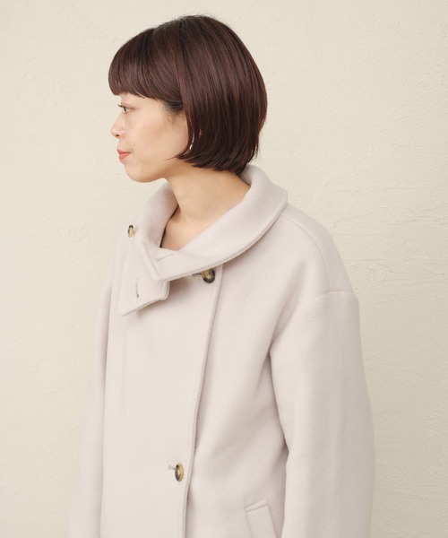 ONEME（ワンム）の「【 ONEME 】 スタンドカラーロングコート（その他アウター・レディース・グレイッシュベージュ・FREE）」の11枚目の写真