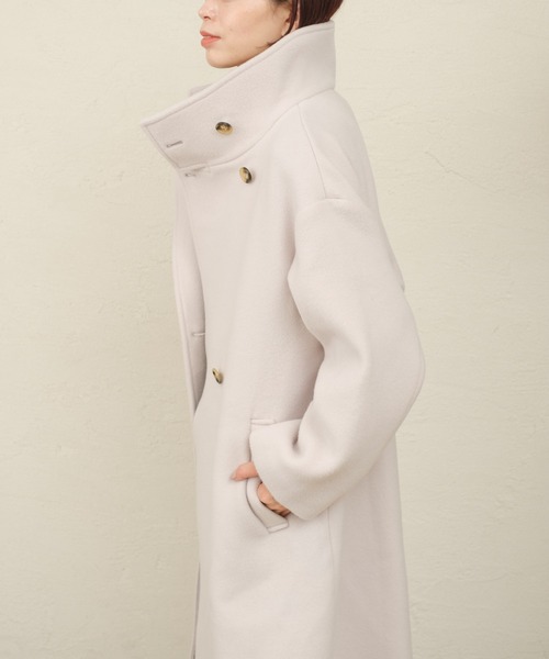 ONEME（ワンム）の「【 ONEME 】 スタンドカラーロングコート（その他アウター・レディース・グレイッシュベージュ・FREE）」の12枚目の写真