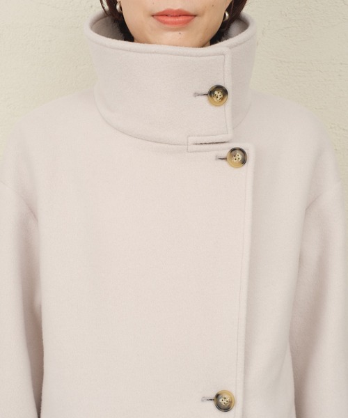 ONEME（ワンム）の「【 ONEME 】 スタンドカラーロングコート（その他アウター・レディース・グレイッシュベージュ・FREE）」の16枚目の写真