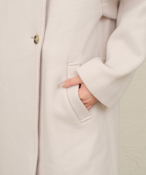 ONEME（ワンム）の「【 ONEME 】 スタンドカラーロングコート（その他アウター・レディース・グレイッシュベージュ・FREE）」の17枚目の写真