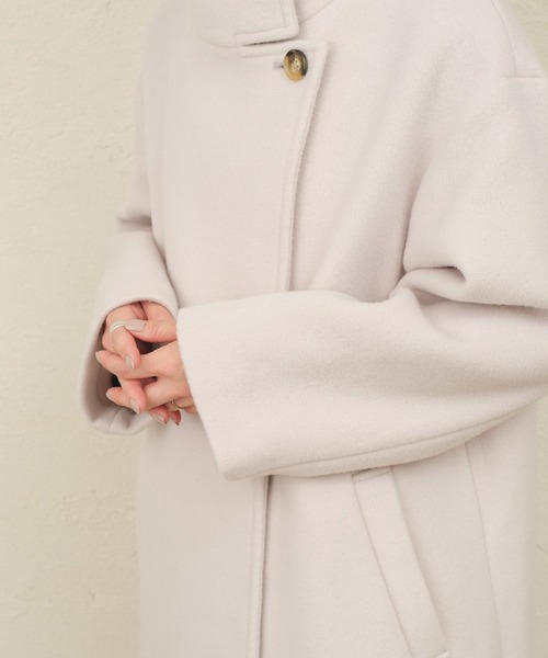 ONEME（ワンム）の「【 ONEME 】 スタンドカラーロングコート（その他アウター・レディース・グレイッシュベージュ・FREE）」の18枚目の写真