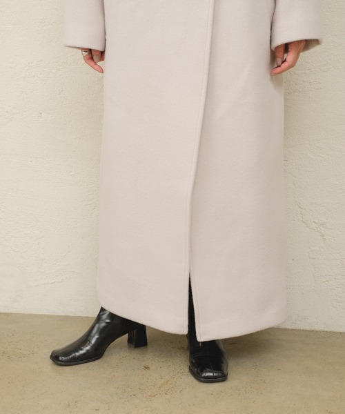 ONEME（ワンム）の「【 ONEME 】 スタンドカラーロングコート（その他アウター・レディース・グレイッシュベージュ・FREE）」の19枚目の写真