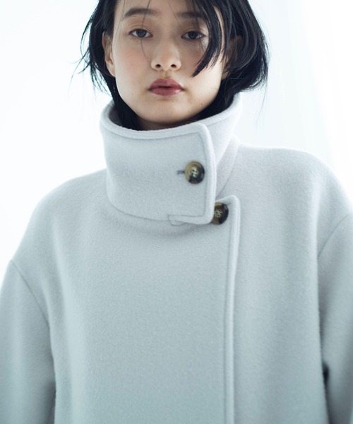 ONEME（ワンム）の「【 ONEME 】 スタンドカラーロングコート（その他アウター・レディース・グレイッシュベージュ・FREE）」の21枚目の写真