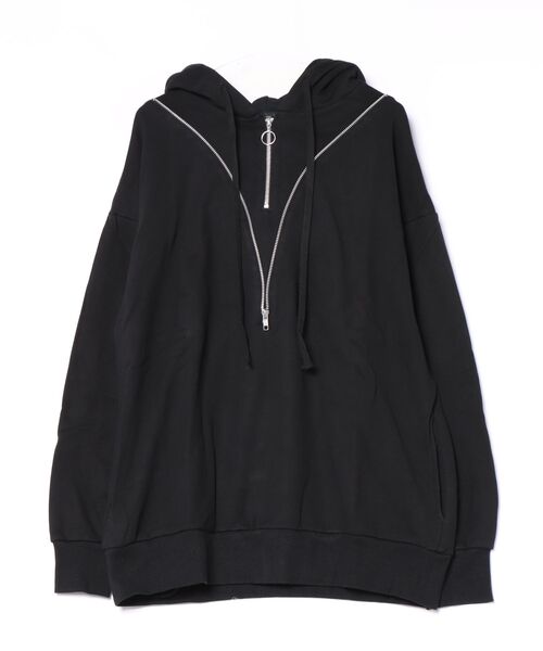 Sakka(サッカ)の「【MADE IN JAPAN】ダブルZIP ビッグシルエット裏毛パーカー(パーカー・メンズ・ホワイト/ブラック・FREE)」の10枚目の写真
