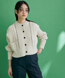 【WEB限定】ケーブルショートカーディガン