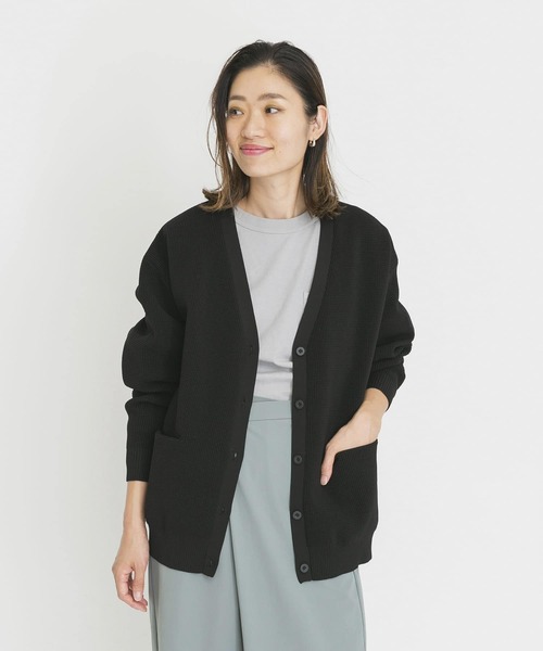 EKAL(エカル)の「EKAL レイクショアニットカーデ(カーディガン/ボレロ・レディース・ブラック/モカ・FREE)」の2枚目の写真