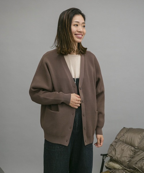 EKAL(エカル)の「EKAL レイクショアニットカーデ(カーディガン/ボレロ・レディース・ブラック/モカ・FREE)」の1枚目の写真