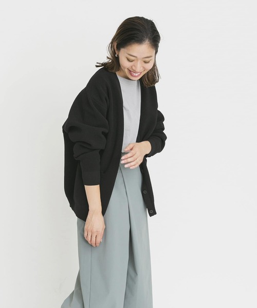 EKAL(エカル)の「EKAL レイクショアニットカーデ(カーディガン/ボレロ・レディース・ブラック/モカ・FREE)」の12枚目の写真