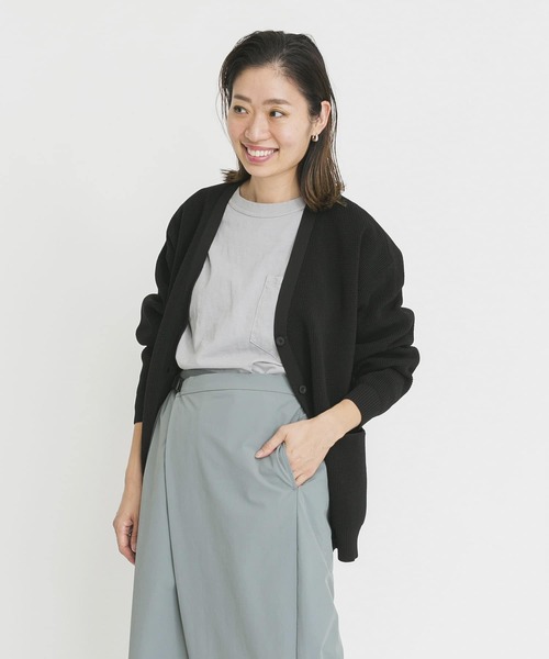 EKAL(エカル)の「EKAL レイクショアニットカーデ(カーディガン/ボレロ・レディース・ブラック/モカ・FREE)」の5枚目の写真