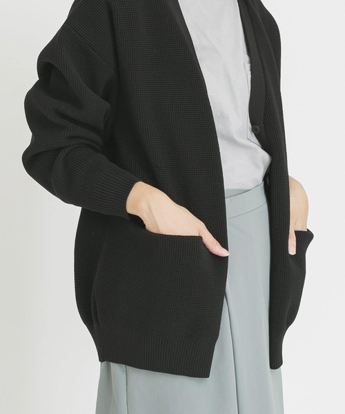 EKAL(エカル)の「EKAL レイクショアニットカーデ(カーディガン/ボレロ・レディース・ブラック/モカ・FREE)」の3枚目の写真