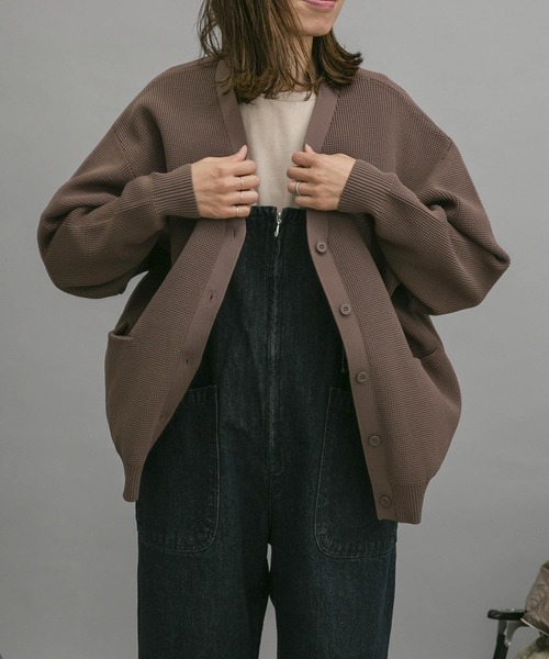 EKAL(エカル)の「EKAL レイクショアニットカーデ(カーディガン/ボレロ・レディース・ブラック/モカ・FREE)」の7枚目の写真