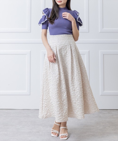 clear（クリア）の「オープンショルダーフリルニットトップス（ニット/セーター・レディース・ブラック/オフホワイト/ラベンダー・F）」の12枚目の写真