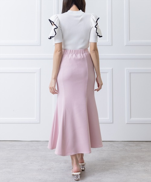 clear（クリア）の「オープンショルダーフリルニットトップス（ニット/セーター・レディース・ブラック/オフホワイト/ラベンダー・F）」の7枚目の写真