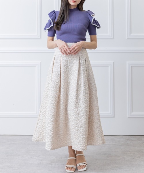 clear（クリア）の「オープンショルダーフリルニットトップス（ニット/セーター・レディース・ブラック/オフホワイト/ラベンダー・F）」の13枚目の写真