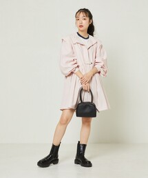 FREAK'S STORE | バルーンスリーブフレアミニワンピース(バンドカラーシャツワンピース)(シャツワンピース)