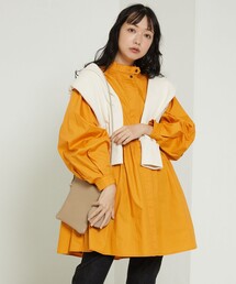 FREAK'S STORE | バルーンスリーブフレアミニワンピース(バンドカラーシャツワンピース)(シャツワンピース)
