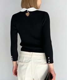 PICCIN | 刺繍襟付きリブニット(取り外し可能)(ニット/セーター)