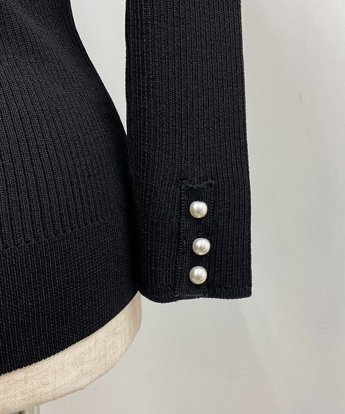 PICCIN（ピッチン）の「刺繍襟付きリブニット(取り外し可能)（ニット/セーター・レディース・ブラック/ネイビー/オフホワイト・M）」の15枚目の写真