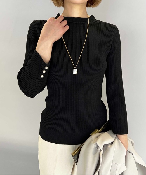 PICCIN（ピッチン）の「刺繍襟付きリブニット(取り外し可能)（ニット/セーター・レディース・ブラック/ネイビー/オフホワイト・M）」の16枚目の写真