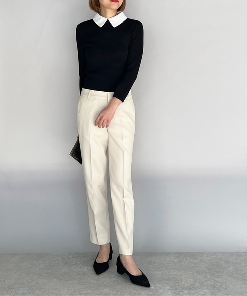 PICCIN（ピッチン）の「刺繍襟付きリブニット(取り外し可能)（ニット/セーター・レディース・ブラック/ネイビー/オフホワイト・M）」の11枚目の写真