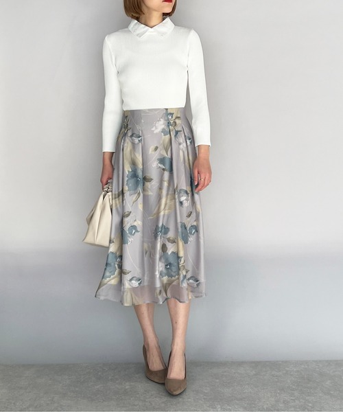 PICCIN（ピッチン）の「刺繍襟付きリブニット(取り外し可能)（ニット/セーター・レディース・ブラック/ネイビー/オフホワイト・M）」の12枚目の写真