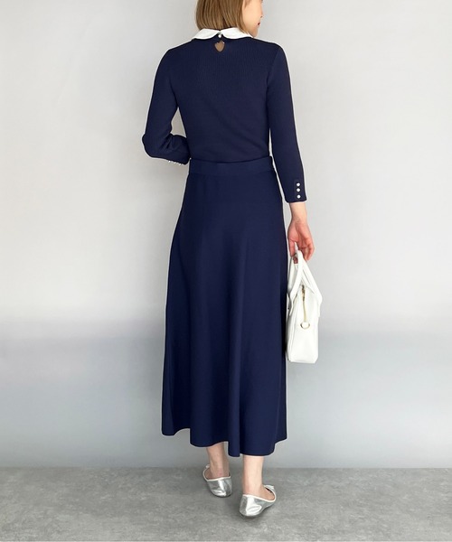 PICCIN（ピッチン）の「刺繍襟付きリブニット(取り外し可能)（ニット/セーター・レディース・ブラック/ネイビー/オフホワイト・M）」の7枚目の写真